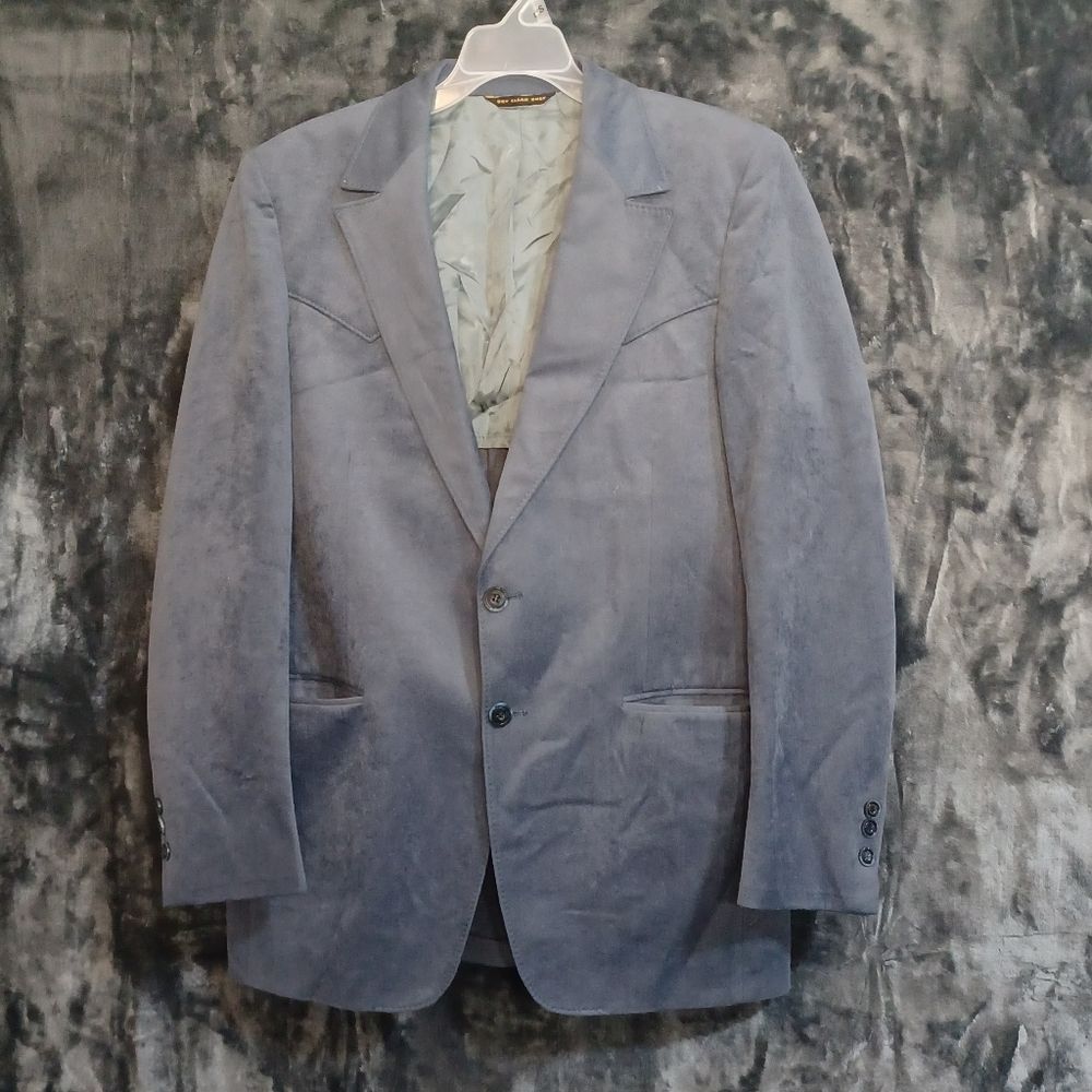 Men's Classic Blue Suede Blazer